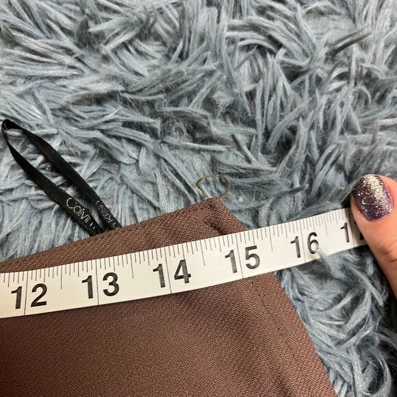 Calvin Klein Collection Wool Skirt Size M Tan Coffee Brown Color - Picture 6 of 7